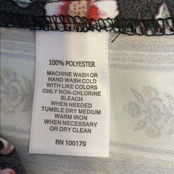 ADRIENNE Vittadini Size Medium Floral Wide Leg Pant Waist Tie Pockets - Picture 11 of 14